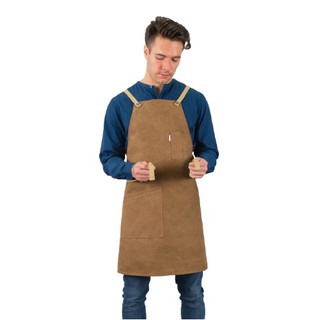 Han&amp;Co.12C Cross Back Apron-CINNAMON BROWN ผ้ากันเปื้อนเต็มตัวสายไขว้หลังรุ่น 12C Cross Back Apron สีน้ำตาลซินาม่อน