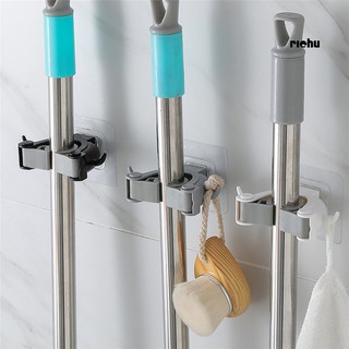 ที่เก็บของในห้องน้ำ❀Bathroom Wall Mounted Brush Broom Storage Holder Mop Hanging Hook Storage Rack