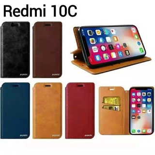 Redmi 10C(พร้อมส่งในไทย)เคสฝาพับXiaomi Redmi 10Cเคสกระเป๋าเปิดปิดแบบแม่เหล็ก เก็บนามบัตรได้