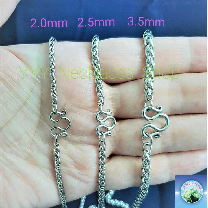 สร้อยคอสแตนเลสแท้ สินค้าไทย ลายเปีย สร้อยคอห้อยพระ ผู้ชาย ผู้หญิง เด็ก ไม่ลอก ไม่ดำ SL11.168