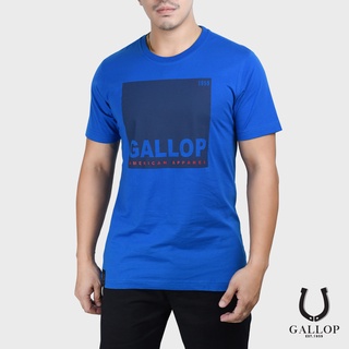 GALLOP : เสื้อยืดผ้าคอตตอนพิมพ์ลาย Graphic Tee รุ่น GT9095 มี 2 สี