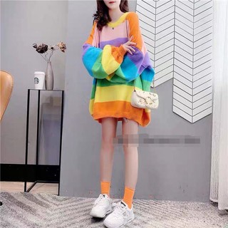 เสื้อกันหนาวโอเวอร์ไซส์​สีหวานน่ารัก