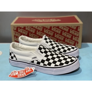 {พร้อมส่ง}รองเท้าผ้าใปแวนสลิปออน{Vans slip onตาราง }มีไซส์36ถึง45 ผู้หญิงและผู้ชาย รองเท้าใส่ลำลองใส่เที่ยว ใส่ทำงาน