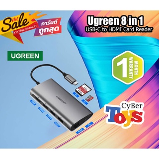 โปรโมชั่น ของใหม่  อะแดปเตอร์ชาร์จ Ugreen 8 in 1 USB USB-C to HDMI Card Reader RJ45 PD อุปกรณ์ต่อพ่วงแปลงสัญญาน