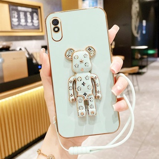 เคสโทรศัพท์มือถือ กันกระแทก ลายหมีน่ารัก พร้อมที่ตั้งวาง แฟชั่น สําหรับ Xiaomi Redmi 10 9A 9C 9 10C 9T