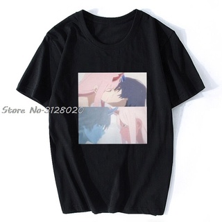 เสื้อยืดสไตล์เกาหลี Twee Zielen Nul Twee En Hiro Darling In De Franxx เสื้อยืด Voor Mannen Korte Mouw Tee Katoenen เสื้อ