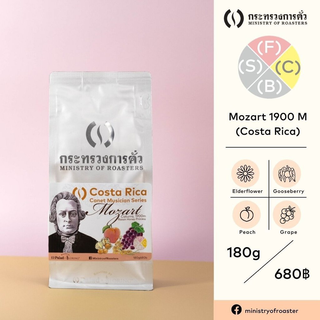 กาแฟคอสตาริกา​ กาแฟSpecialty กาแฟดริป​ Costa​ Rica​ : Mozart,Chopin,Beethoven,Bach 180g./bag