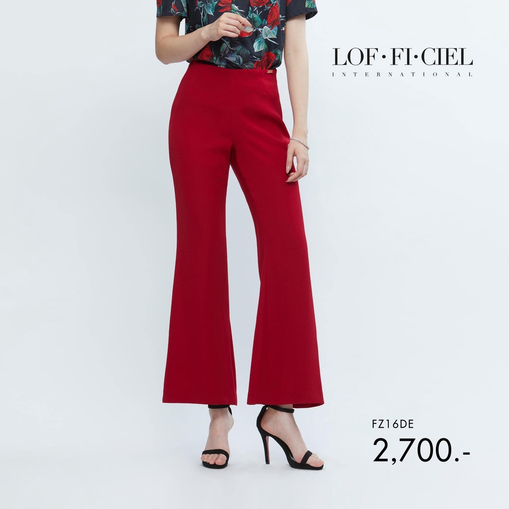 Lofficiel กางเกง ขายาว กางเ﻿กงผู้หญิง  Cefil Pants ทรง Disco โทนสีแดงสุดคลาสสิค (FZ16DE)