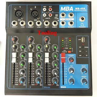 มิกเซอร์ 4 ช่อง USB/Bluetooth Mixer MBA MB-404 ผสมสัญญาณเสียง ใช้ไฟ 5V