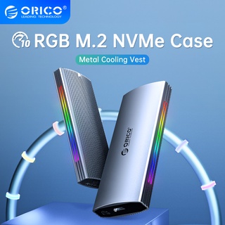 Orico เคสอลูมิเนียม RGB 10Gbps M2 NVMe SSD USB3.1 Gen2 สําหรับกุญแจ M&amp;B (M2R2-G2)