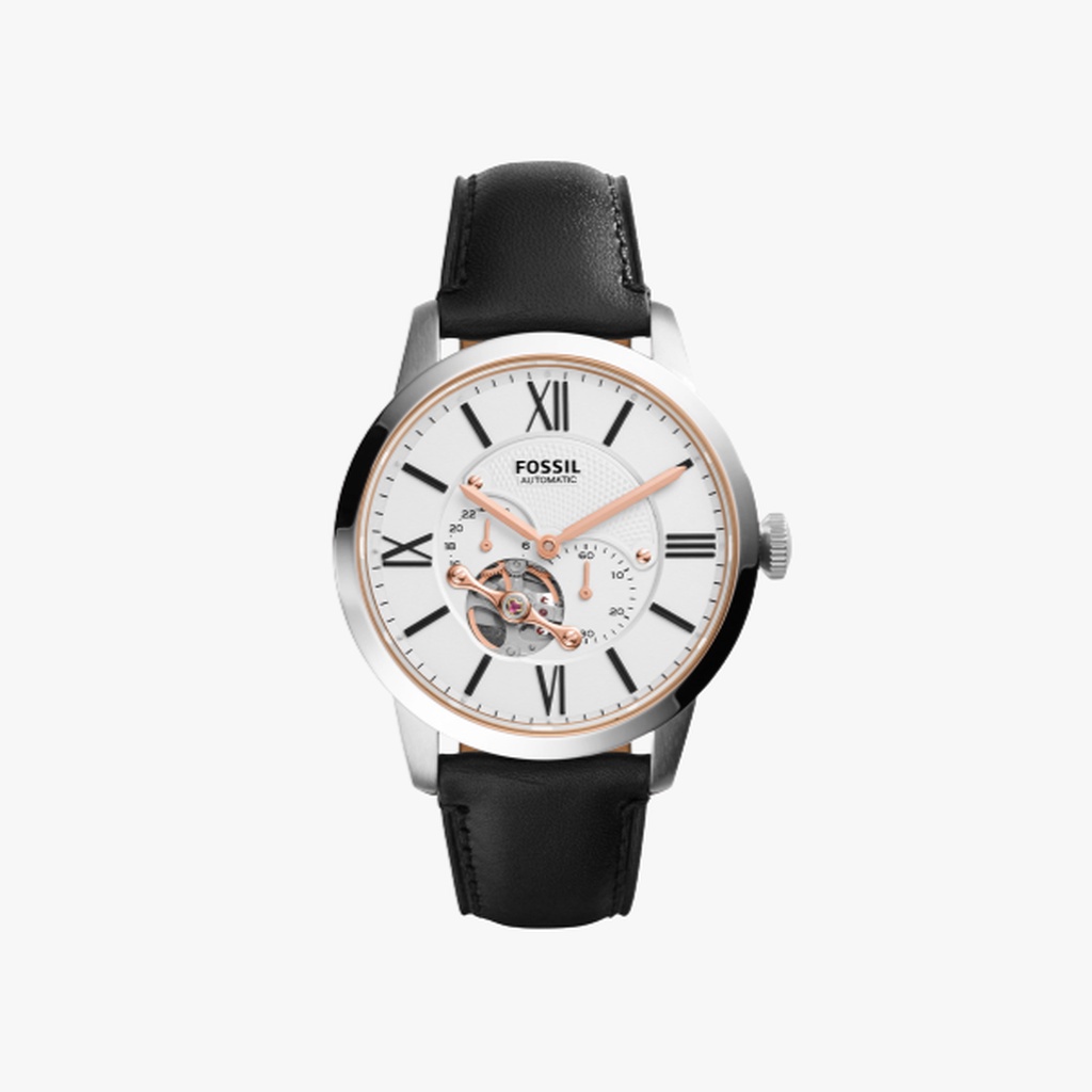 Fossil นาฬิกาข้อมือผู้ชาย Fossil Townsman Automatic Black Leather Watch Black รุ่น ME3104