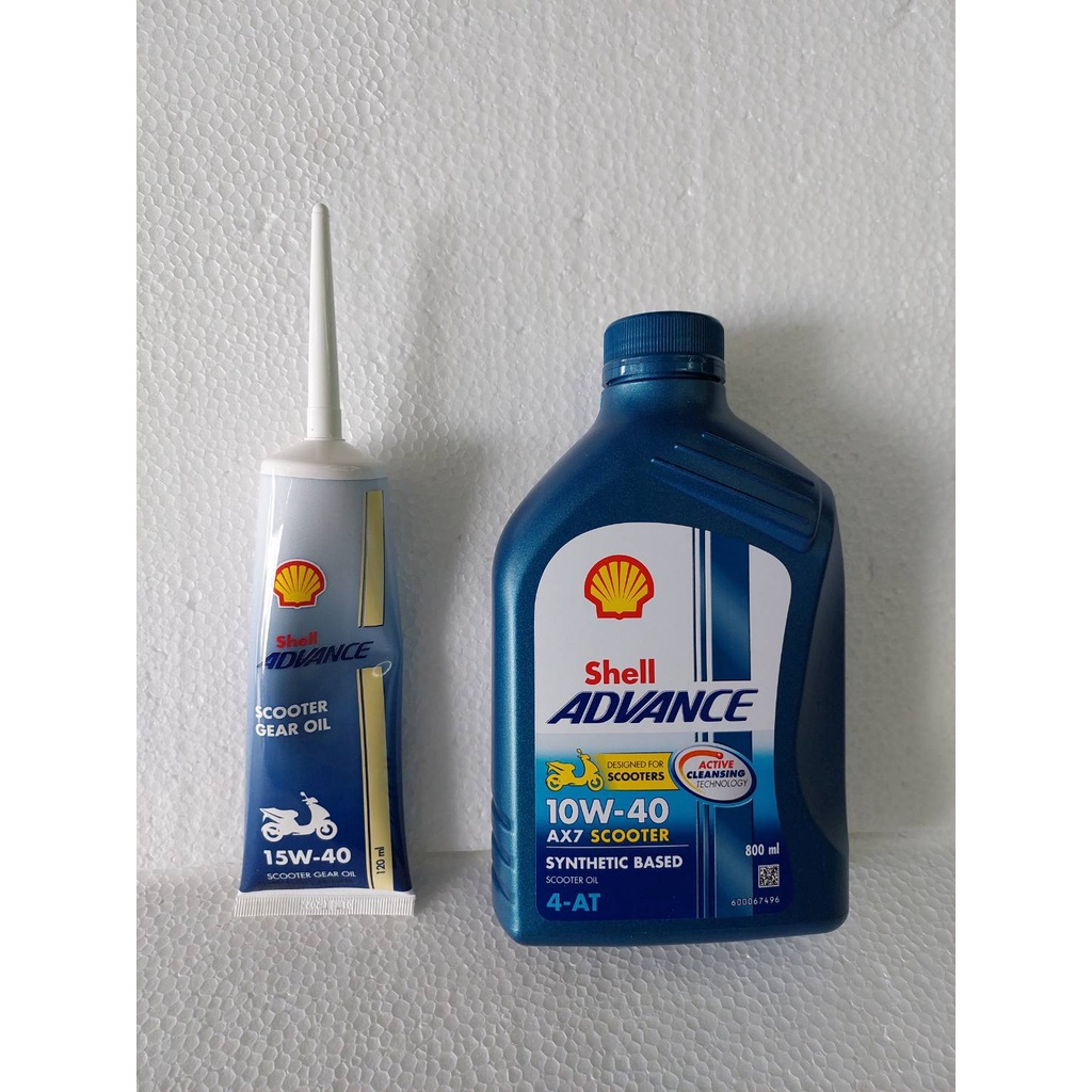 น้ำมันเครื่อง 4T Shell advance 10W-40 AX7 Scooter 4T AT ขนาด 0.8 ลิตร ...