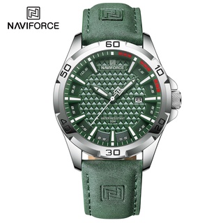 Naviforce 8023 ของแท้ นาฬิกาข้อมือควอตซ์ อะนาล็อก สายหนัง สไตล์สปอร์ต ลําลอง สําหรับผู้ชาย