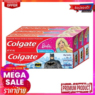 คอลเกต ยาสีฟันสำหรับเด็ก แบทแมน/บาร์บี้ คละแบบ 40 กรัม x 6 หลอดColgate Kids Toothpaste Barbie&amp;Batman Mix Case 40g x 6 Tu