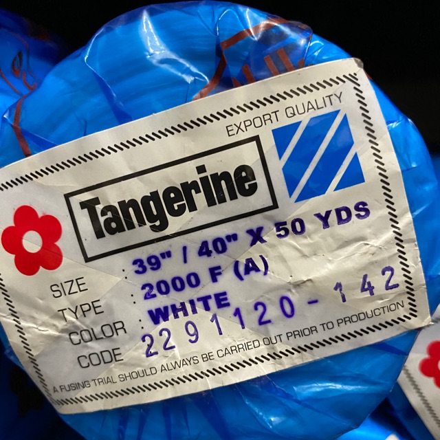 (1 เมตร) vislin / กาวผ้าฝ้าย 2000 FA Tangerine