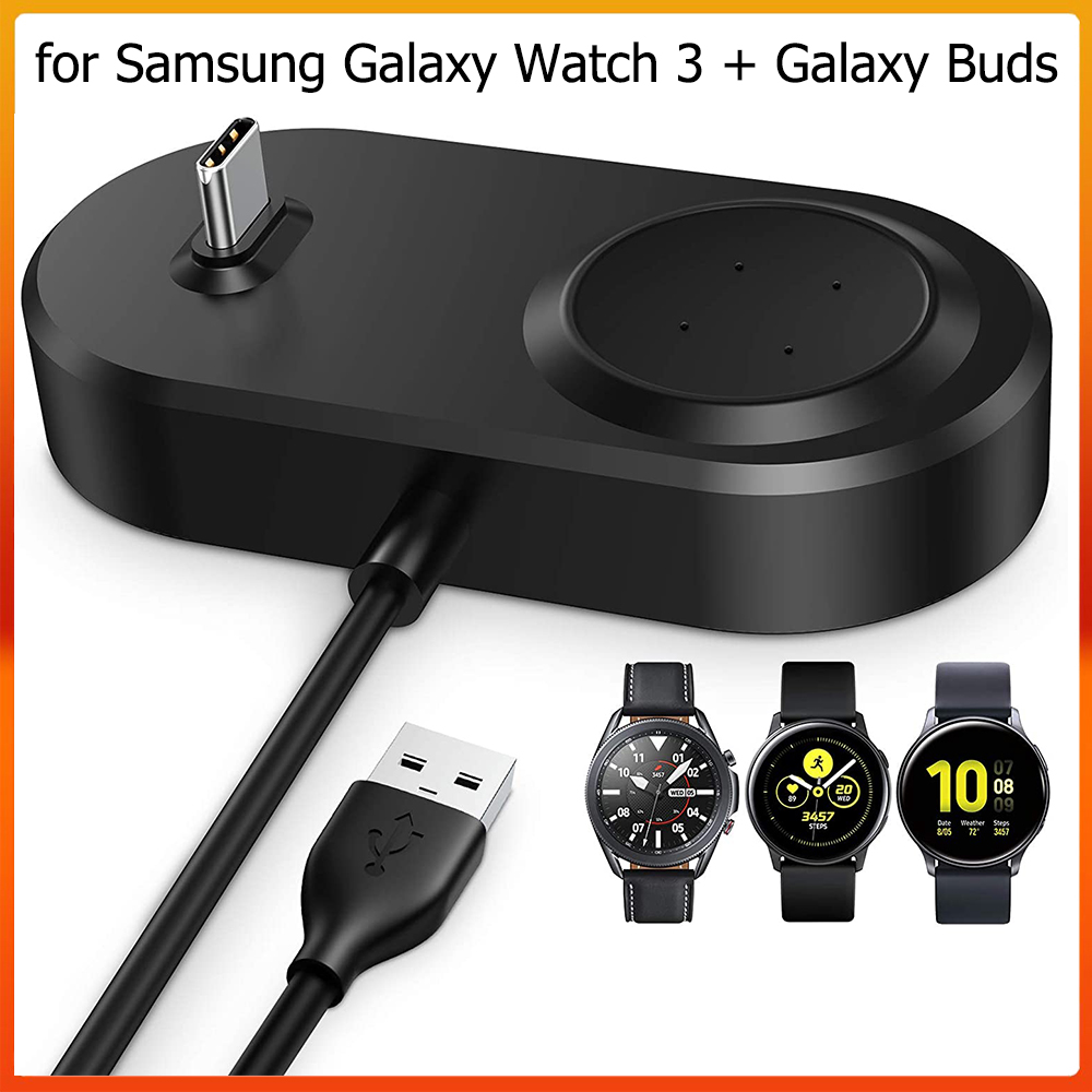 2 In 1 Wireless Charger Compatible With Samsung Galaxy Watch 3 41mm 45mm Samsung Galaxy Watch Active Active2 40mm Shopee Thailand