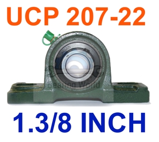 UCP 207-22 รูเพลา 1.3/8 นิ้ว ตุ๊กตาลูกปืน UCP 207 เพลานิ้ว เหล็ก chrome อย่างดี ตลับลูกปืนตุ๊กตา Bearing Units UCP