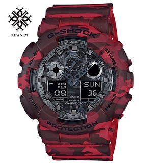 G-Shock รุ่น GA-100CM-4A สีแดงลายทหาร ของแท้ ประกัน CMG 1ปี