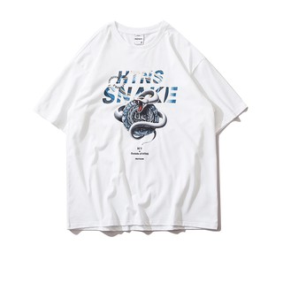 l SNAKE เสื้อยืดโอเวอร์ไซส์