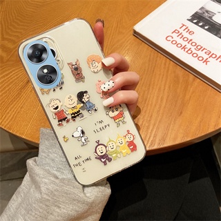 ใหม่ พร้อมส่ง ขายดี เคสป้องกันโทรศัพท์มือถือใส แบบนิ่ม ลายการ์ตูน Snoopy น่ารัก สําหรับ OPPO Reno8 T 4G 5G Reno8T5G 2023