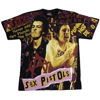 เสื้อยืดวินเทจ โอเวอร์ปริ้น sex pistols 90’ Size “ L