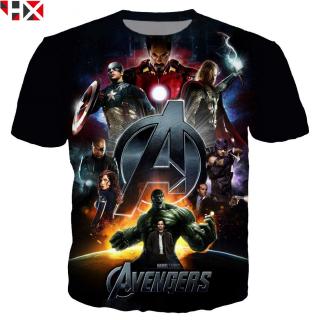 เสื้อยืดแขนสั้นพิมพ์ลาย Marvel Movie Avengers endgame 3D