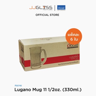 JJGLASS - (Ocean) P00740 Beer mug - แก้วเบียร์ แก้วโอเชี่ยนกลาส Lugano Mug Ocean Glass P00740 Beer mug Lugano Mug 12 oz. ( 330 ml.) บรรจุ 6 ใบ