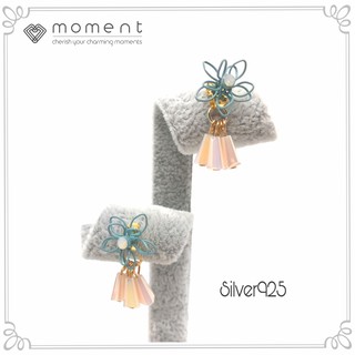 Moment ต่างหู B0003 ก้านเงินแท้ 92.5% Nickle Free