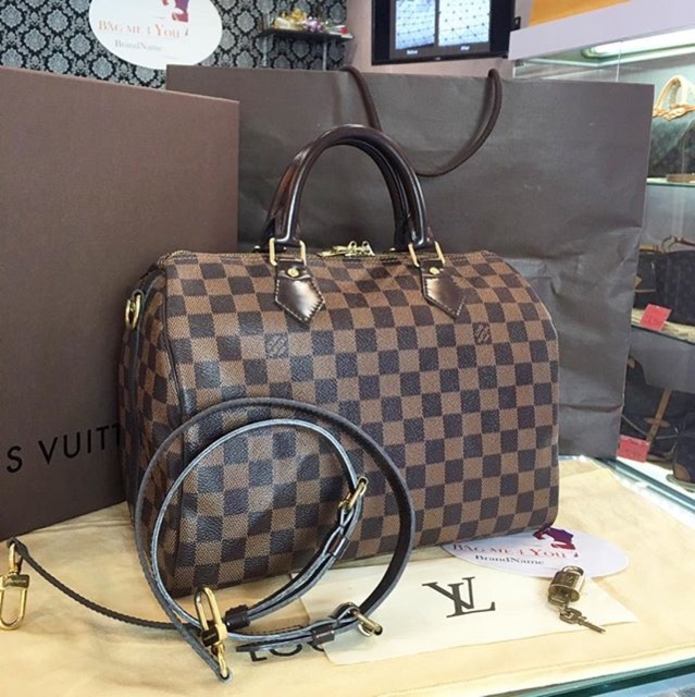 กระเป๋าหลุยส์ Louis Vuitton LV Speedy 30 Damier Ban ปี13 รุ่นมีสาย สภาพสวยมาก