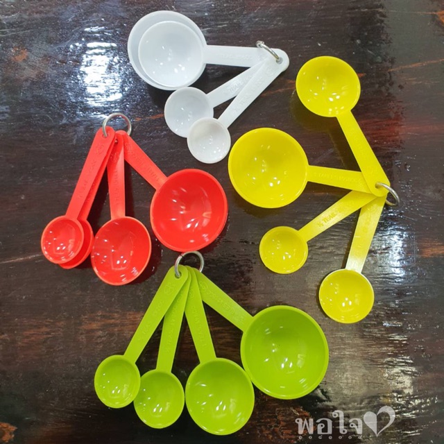 ช้อนตวง พลาสติก 5 ชิ้นสีขาว