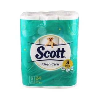 กระดาษชำระ SCOTT CLEAN CARE แพ็ค 24 ม้วน TOILET TISSUE SCOTT CLEAN CARE PACK24