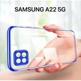 [ส่งจากไทย] Case Samsung galaxy A22 5G เคสซัมซุง เอ22 เคสซีลีโคน เคสนิ่ม TPU CASE ขอบสีหลังใส เคสกันกระแทก สวยและบาง เคส