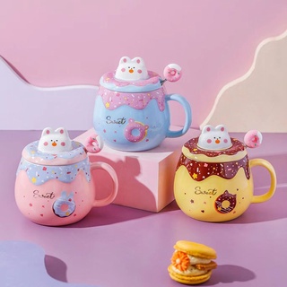 เครื่องอุ่นชา กาแฟ BUNNY CERAMIC MUG พร้อมเครื่องอุ่นรูปเท้าแมว [ สินค้าพร้อมส่ง ] เซ็ตอุ่นชากาแฟ เครื่องดื่ม