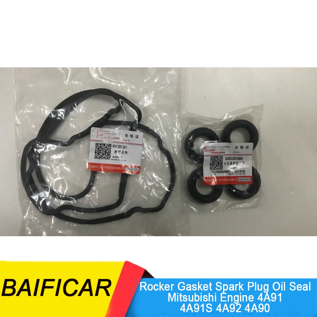 Baificar Band New Valve Cover Rocker Gasket Spark Plug Oil Seal MW251251 SMD251698 For Mitsubishi En