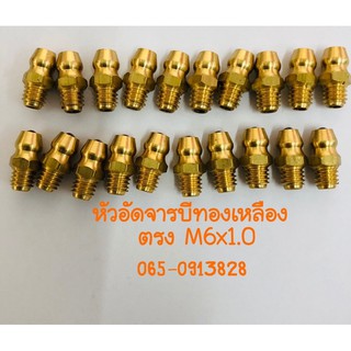 หัวอัดจารบีทองเหลือง ตรง M6x1.0 แพค 20 ตัว