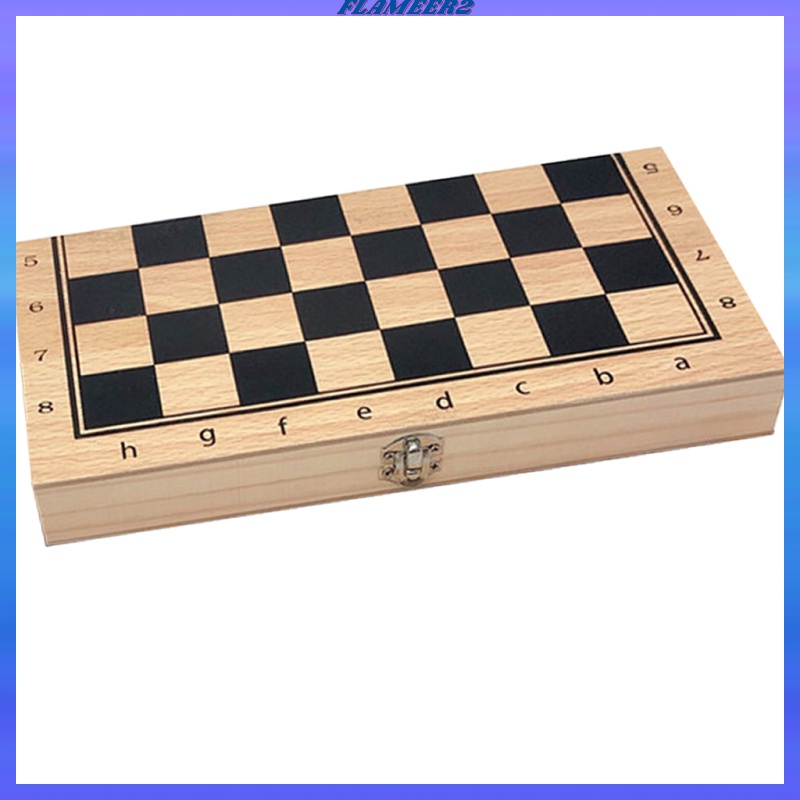 [FLAMEER2] ชุดหมากรุกไม้ 24x24 ซม. 3 in 1 พร้อมที่เก็บ