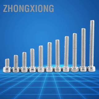 Zhongxiong M3 สกรูสแตนเลส Ss304 หัวหกเหลี่ยม 100 ชิ้น