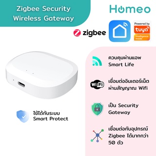 Tuya Zigbee Security Wireless Gateway Hub เกตเวย์ Zigbee แบบ Security สำหรับเชื่อมต่ออุปกรณ์