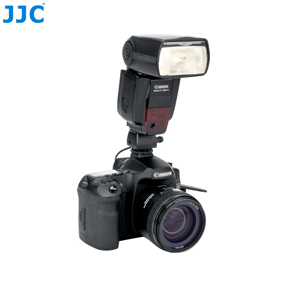 JJC JSC-8 อะแดปเตอร์ รองเท้าร้อน Hot Shoe ของกล้องอเนกประสงค์พร้อมพอร์ตเชื่อมต่อซิงค์ 3.5 มม. และ PC สำหรับกล้องที่ไม่มีขั้วต่อ Strobe ภายนอกไปยังแฟลชซิงโครทริกเกอร์, แสงขาวดำนอกกล้อง, ระบบ Strobe ของสตูดิโอ