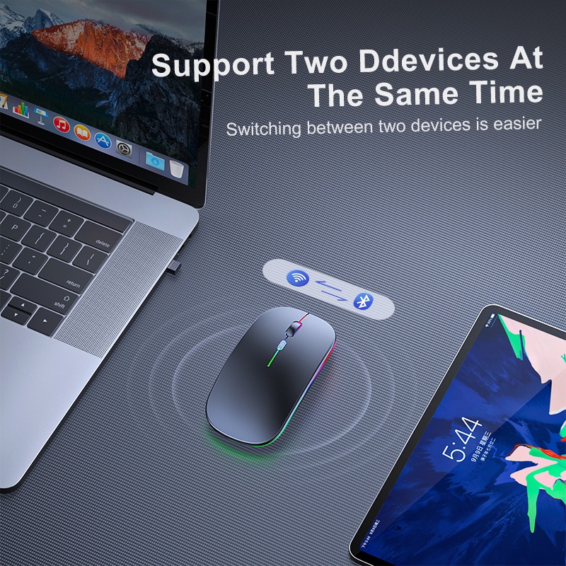 Rechargeable Wireless Mouse Computer Bluetooth Mouse Ergonomic Usb