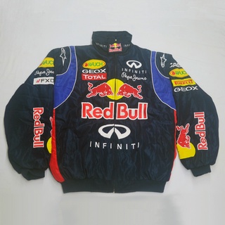 F1 เสื้อแจ็กเก็ตแขนยาว ผ้าฝ้าย ปักลายโลโก้ World Rally Red Bull สําหรับผู้ชาย และผู้หญิง