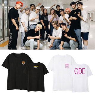 เสื้อยืดแขนห้าส่วน พิมพ์ลาย Seventeen Merchandise WORLD TOUR ODE TO YOU เรียบง่าย อินเทรนด์