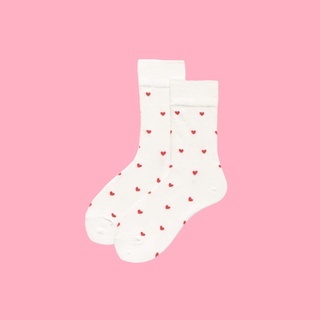 Tiny Hearts Socks | ถุงเท้าลายหัวใจ ลายจุด มินิมอล