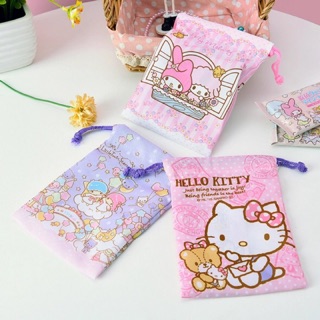 ถุงผ้าคอตตอน(ลายนี้ไม่มีขายในข้อปไทยนะคะ)ใส่ของได้เยอะค่ะsanrio drawstring bag