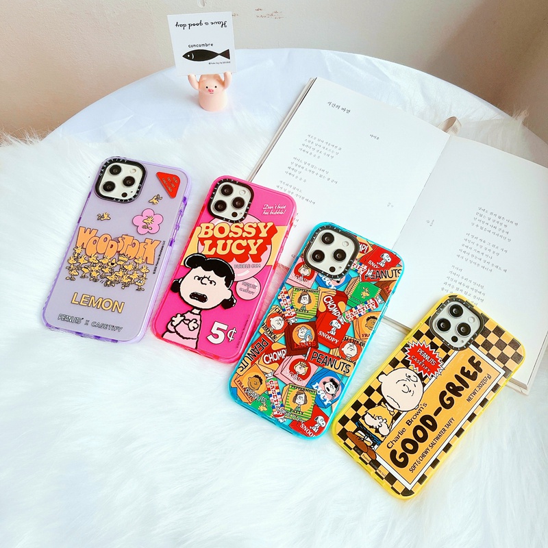 Casetify เคสโทรศัพท์ซิลิโคน TPU ลาย PEANUTS Gang Snoopy สําหรับ For iPhone 7 8 Plus X XS XR 11 12 13 Mini Pro Max SE 2020 #7