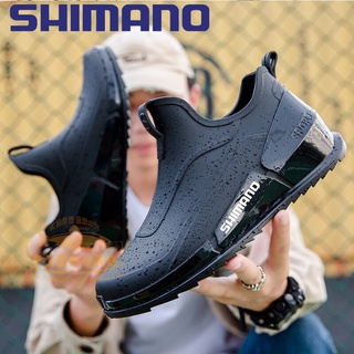 ใหม่ Shimano รองเท้าบูทยาง กันฝน กันน้ํา กันลื่น ข้อสั้น สําหรับผู้ชาย เหมาะกับการตกปลา