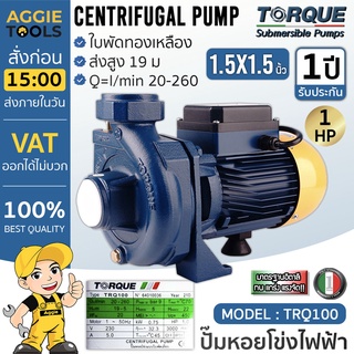 TORQUE ปั๊มน้ำ ปั๊มไฟฟ้า รุ่น TRQ100 750วัตต์ 220V 1แรงม้า ท่อออก 1.5X1.5นิ้ว มีระบบป้องกันมอเตอร์ไหม้ ปั๊มไฟฟ้า สูบน้ำ