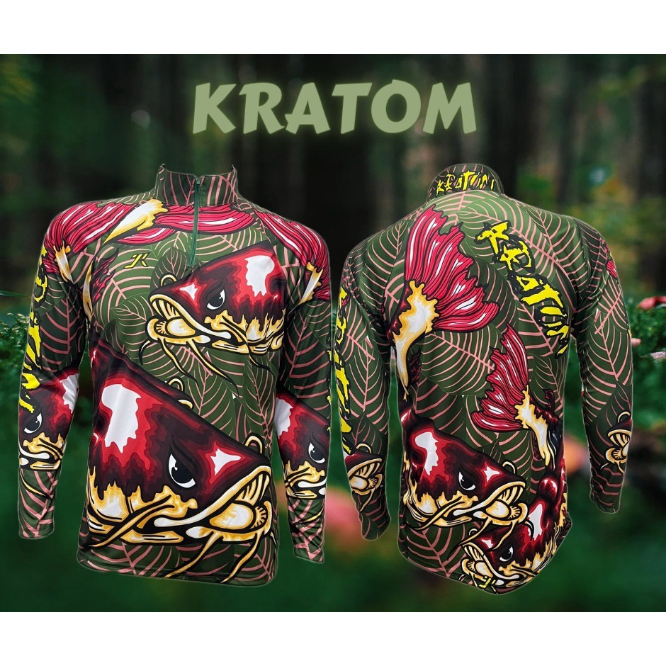 JK Thailand เสื้อตกปลา KRATOM ป้องกันรังสี UV 80% แห้งเร็ว