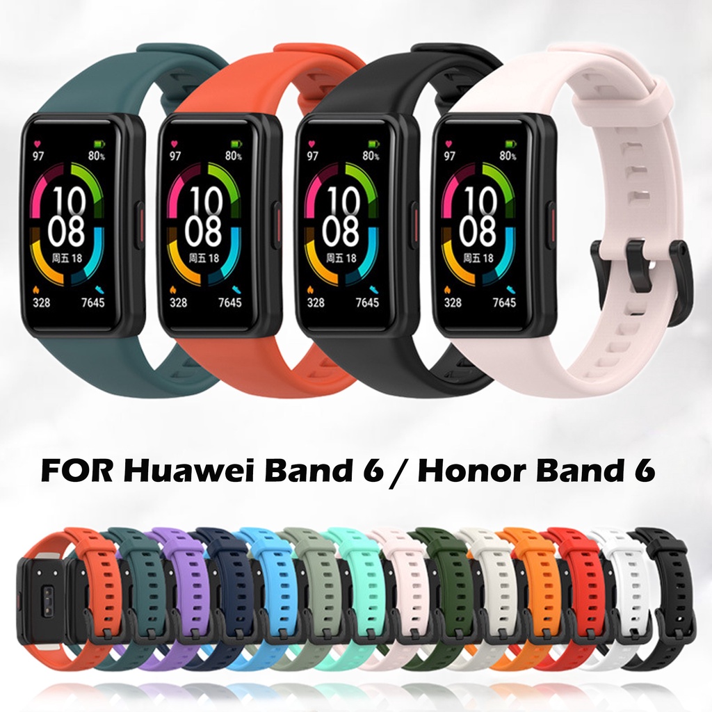 [พร้อมส่ง] สายนาฬิกาข้อมือ ซิลิโคนนิ่ม แบบเปลี่ยน สําหรับ Huawei Band 7 6 Honor Band 6