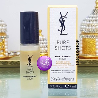 YSL PURE SHOTS NIGHT REBOOT SERUM 7ml. Box เซรั่มฟื้นบำรุงผิว ฉลากไทย